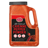 Spicy World front packaging 5 lb jar showing brand and bold heat benefit