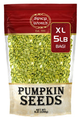 Spicy World front packaging showing 5 lb bulk bag and brand