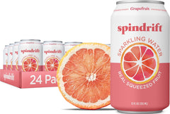 Spindrift mostrando la lata frontal de pomelo con etiqueta visible y refresco