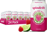 Spindrift lata frontal Raspberry Lime mostrando diseño y frescura