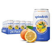 Spindrift vista frontal de lata con yuzu mandarina y refresco real