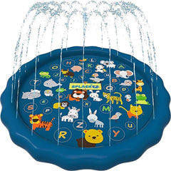 SplashEZ vista frontal de la piscina inflable mostrando forma y diseño para juego familiar