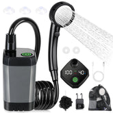 Spopal front view of portable shower showcasing compact design and portability