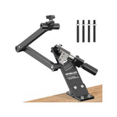 SporGain front view of sharpener jig showing robust frame and clamp benefit precision
