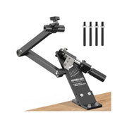 SporGain front view of sharpener jig showing robust frame and clamp benefit precision