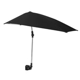 Sport-Brella front view showing canopy and mount providing wide shade