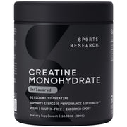 Sports Research bote frontal con creatina sin sabor, presentación 60 porciones