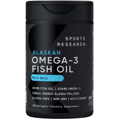 Sports Research frasco frontal mostrando etiqueta y cantidad 120 capsulas — confianza y pureza