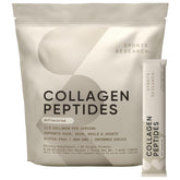 Sports Research front packaging showing 20 unflavored collagen packets and product benefit