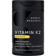 Sports Research front bottle image showing K2 supplement benefits
