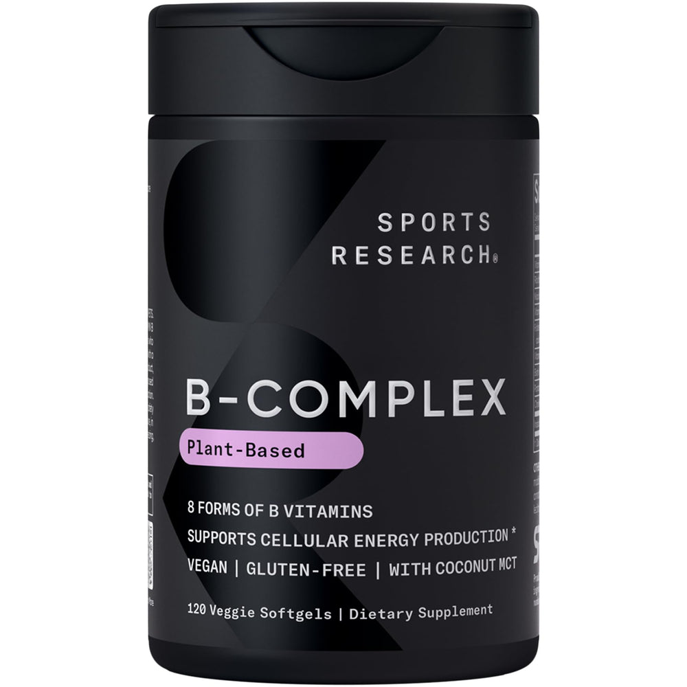 Sports Research frasco frontal mostrando 120 Plantgels y beneficios claros