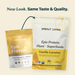 Sprout Living polvo en primer plano con textura cremosa y sin grumos