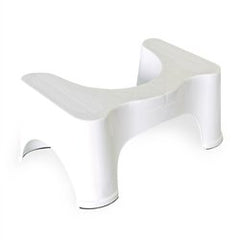 Comparación de tamaño Squatty Potty con inodoro estándar para referencia
