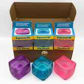 Squeez'M front packaging showing three Big Block cubes and product benefits