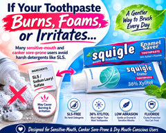 Squigle open tube texture displayed to show smooth, low-foam paste and easy application