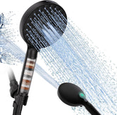 SR SUN RISE matte black front shower head showing sleek finish and improved rinsing