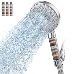 SR SUN RISE front view chrome filtered shower head showing design and durable finish