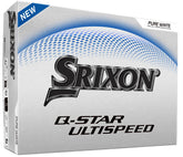 Srixon Q-Star Ultispeed front packaging showing product and distance focus