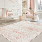 Srugn front view pink rug in living room adds cozy warmth and style