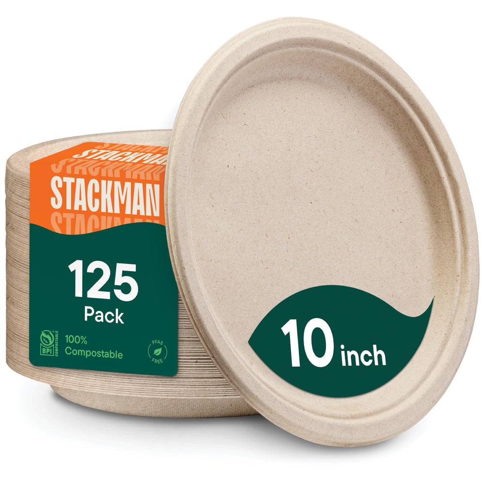 Stack Man front packaging 125-pack showing quantity and eco benefit