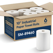 Stack Man front packaging showing six high-capacity rolls and clear branding for easy storage