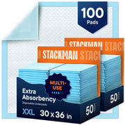 Stack Man empaque frontal muestra 100 unidades y ahorro práctico