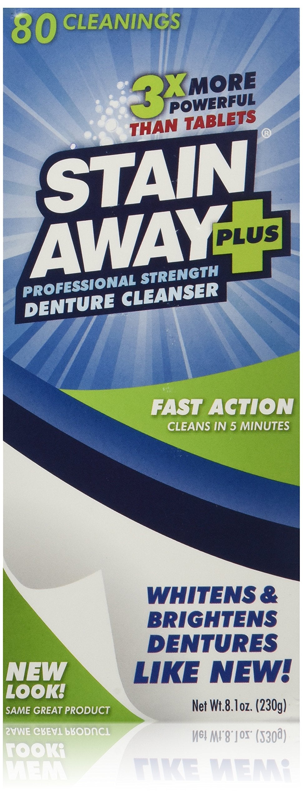 Stain Away Plus botella frontal mostrando etiqueta y cantidad, limpieza potente