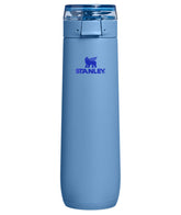 STANLEY Flowstate bottle front view showing slim shape and Blue Sky color benefit portability