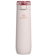 STANLEY Flowstate front view showing Rose Quartz finish and compact size, easy carry