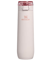 STANLEY Flowstate front view showing Rose Quartz finish and compact size, easy carry