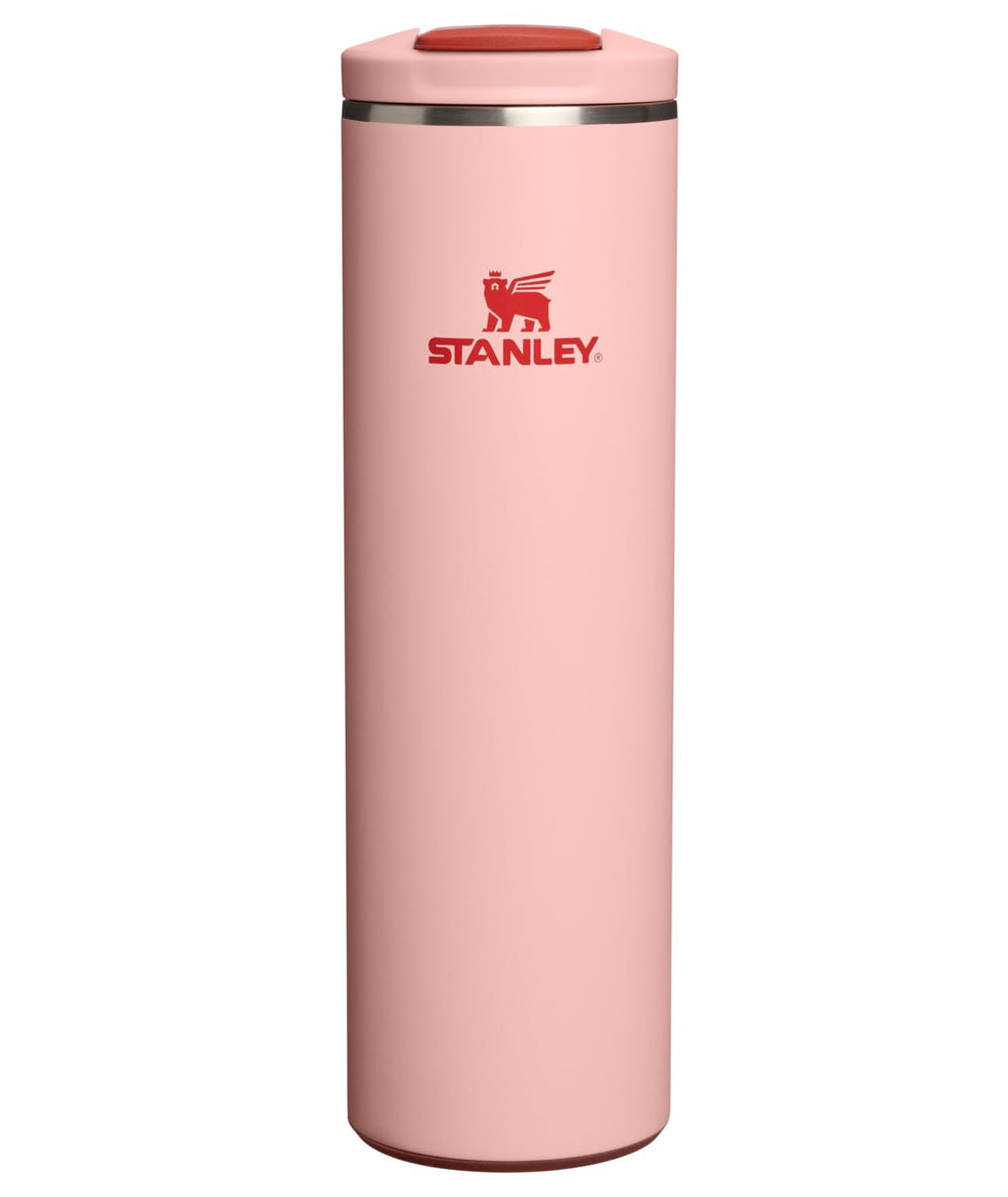 STANLEY vista frontal de la taza Transit FlipTop Peach Rose mantén bebida caliente y sin fugas