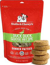 Stella & Chewy's front package showing brand and duck recipe benefit