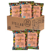 Stellar Snacks front packaging showing 24-pack and vegan label for easy stocking