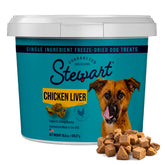 Stewart tub front view showing product label and resealable lid benefits