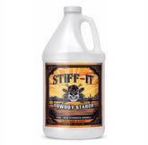 Stiff-it vista frontal de la botella mostrando etiqueta y tamaño