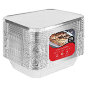 Stock Your Home front view of 25-pack pans showing convenience and quantity