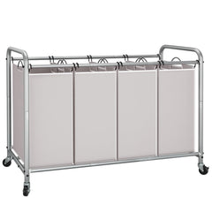 STORAGE MANIAC vista frontal del carrito con cuatro secciones y orden