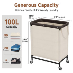 StorageWorks open compartments with sorted clothes, easing pre-wash organization