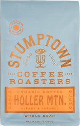 Stumptown empaque frontal mostrando la bolsa y beneficios de la mezcla