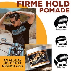 Suavecito Pomade being scooped in hand, demonstrates spreadable texture and control