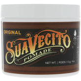 Suavecito Pomade vista frontal del envase mostrando diseño y tamaño