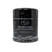 Subaru filtro de aceite frontal en paquete genuino mostrando número de pieza y ajuste seguro