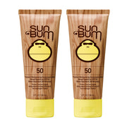 Sun Bum envase frontal mostrando SPF 50 y beneficios hidratantes