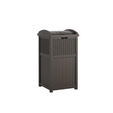 Suncast vista frontal del cubo mimbre, aspecto elegante y discreto