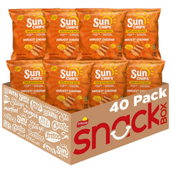 SunChips caja pack de 40 bolsas frontal mostrando cantidad y marca