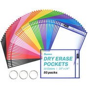 SUNEE front packaging showing 50-pack and assorted color sleeves for organized reuse