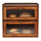 Sunhoo front-facing bread box showing farmhouse brown finish and organized storage benefit