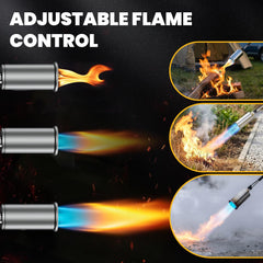 SuniqFyre torch in use on pavers removing weeds quickly and cleanly
