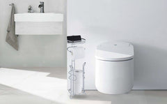SunnyPoint soporte colocado junto al inodoro para acceso cómodo
