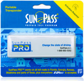 SunPass Pro front view showing compact transponder, brand and fast toll passage